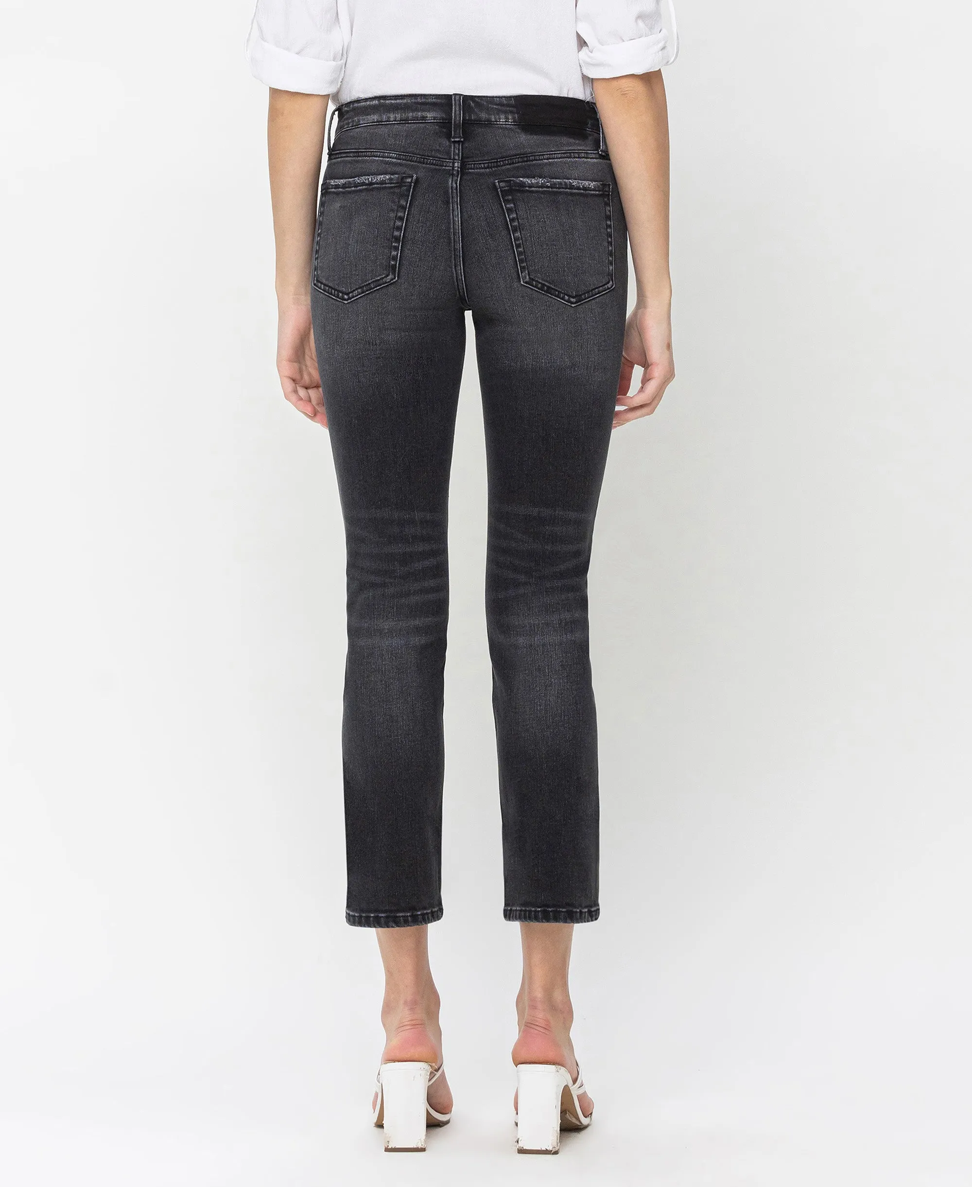 Wholeheartedly - Mid Rise Ankle Slim Straight Jeans